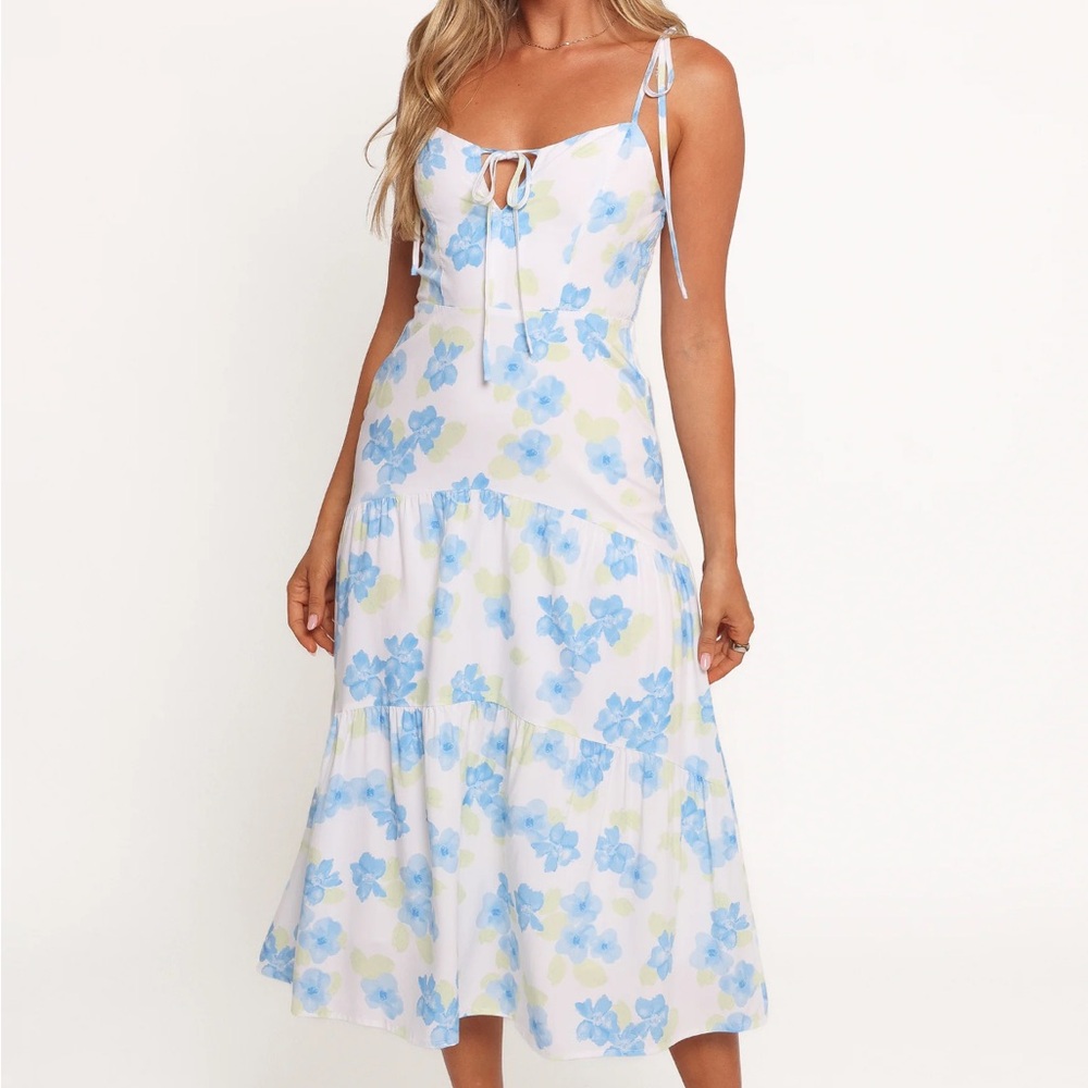 Petal & Pup Blue Floral Midi Dress